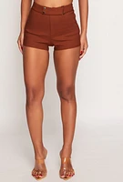 Womens Iris Hyperstretch Belted Front Shorts, S