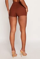 Womens Iris Hyperstretch Belted Front Shorts, S