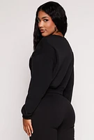 Womens City Graphic Embroidered Pullover Sweatshirt, Black, Size M