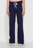 Womens Stylish Varsity Stripe Active Pants with Side Slits, XL