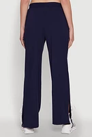 Womens Stylish Varsity Stripe Active Pants with Side Slits, XL