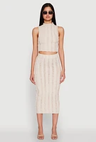 Womens Textured Knit Cropped Tank Top,
