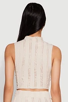 Womens Textured Knit Cropped Tank Top,