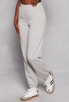 Womens Almost Famous Fleece High Waisted Sweatpants, Grey, Size S