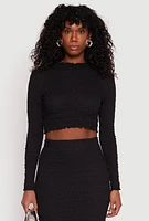 Womens Almost Famous Textured Knit Crop Top,