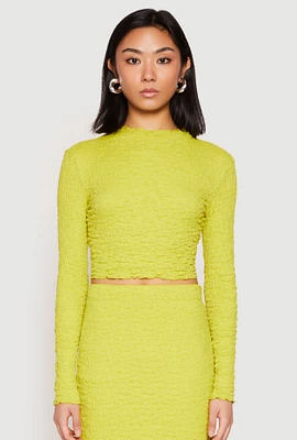 Womens Almost Famous Textured Knit Crop Top, M