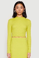 Womens Almost Famous Textured Knit Crop Top, M