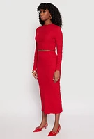 Womens Almost Famous Textured Knit Crop Top, Red, Size S