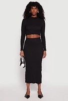 Womens Almost Famous Textured Knit Back Slit Skirt,