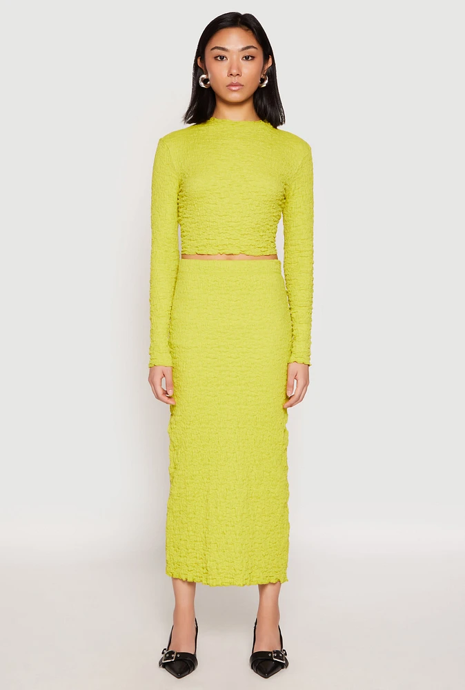 Womens Almost Famous Textured Knit Back Slit Skirt,