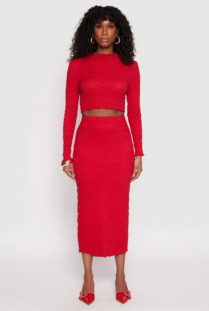 Womens Almost Famous Textured Knit Back Slit Skirt,