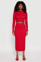 Womens Almost Famous Textured Knit Back Slit Skirt,