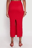 Womens Almost Famous Textured Knit Back Slit Skirt,