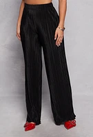 Womens Almost Famous Plisse Wide Leg Pants,