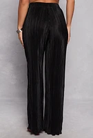 Womens Almost Famous Plisse Wide Leg Pants,