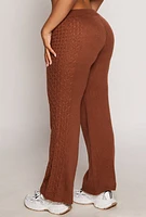 Womens Almost Famous Side Cable Knit Pants, Brown, Size S