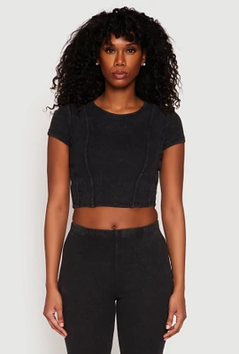 Womens Almost Famous Ribbed Knit Crop Top,