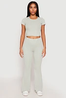 Womens Almost Famous Ribbed Knit Crop Top, L