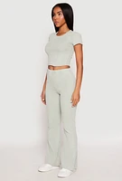 Womens Almost Famous Ribbed Knit Crop Top, L