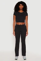 Womens Almost Famous Ribbed Knit Flare Pants,