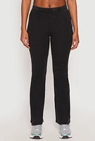 Womens Almost Famous Ribbed Knit Flare Pants, Black, Size XL