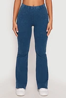 Womens Almost Famous Ribbed Knit Flare Pants,