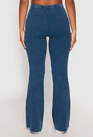 Womens Almost Famous Ribbed Knit Flare Pants,