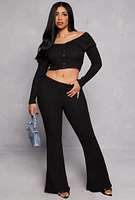 Womens Almost Famous Rib Knit Off the Shoulder Top,