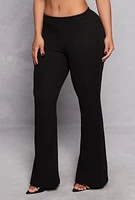 Womens Almost Famous Rib Knit Flared Pants,