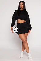 Womens Almost Famous Cargo Pocket Cropped Hoodie,