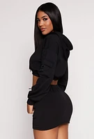 Womens Almost Famous Cargo Pocket Cropped Hoodie,