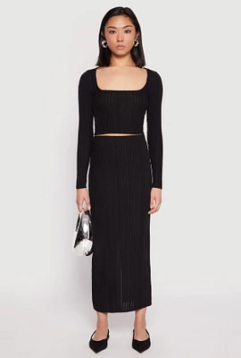 Womens Almost Famous Brushed Knit Maxi Skirt, Black, Size L