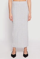 Womens Almost Famous Brushed Knit Maxi Skirt, Grey, Size L