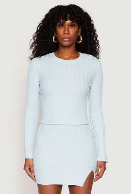 Womens Almost Famous Ribbed Knit Long Sleeve Sweater, L