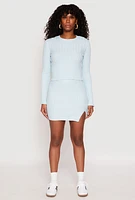 Womens Almost Famous Ribbed Knit Long Sleeve Sweater, L