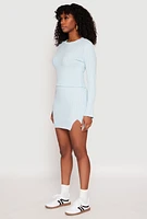 Womens Almost Famous Ribbed Knit Long Sleeve Sweater, L