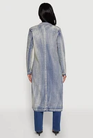 Womens Spoon Jeans Mineral Wash Denim Coat, Blue, Size M