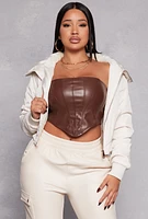 Womens Faux Fur Collar Bomber Jacket, White,