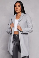 Womens Iris Collared Open Front Coat,