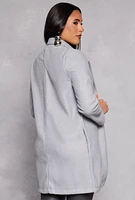 Womens Iris Collared Open Front Coat, Grey, Size S