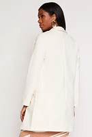 Womens Iris Collared Open Front Coat, White, Size M