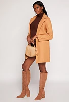 Womens Iris Collared Open Front Coat, Brown, Size S