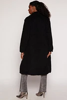 Womens Collared Sherpa Teddy Coat,