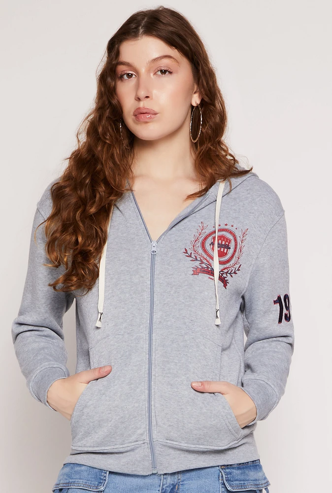 Womens California 1996 Graphic Zip Front Hoodie,