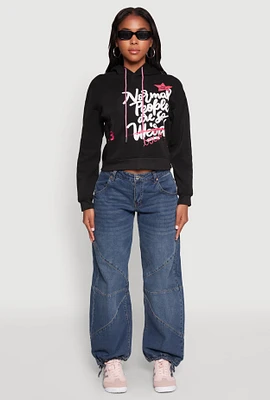 Womens Be Weird Graphic Hooded Sweatshirt, S