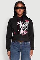 Womens Be Weird Graphic Hooded Sweatshirt, Black, Size S