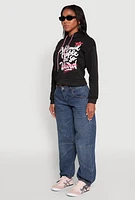 Womens Be Weird Graphic Hooded Sweatshirt, Black, Size S