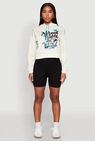 Womens Be Weird Graphic Hooded Sweatshirt, White, Size XL