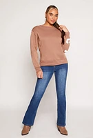 Womens California Back Graphic Pullover Sweatshirt, Brown, Size M