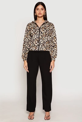 Womens Jaguar Print Hooded Sweatshirt, Multi, Size S